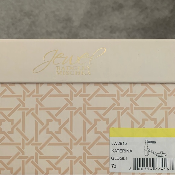 Jewel Badgley Mischka Gold Katerina Ankle Strap Sandal - Picture 9 of 11
